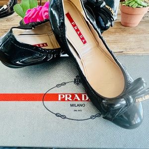 Authentic Prada Vernice Soft Flat